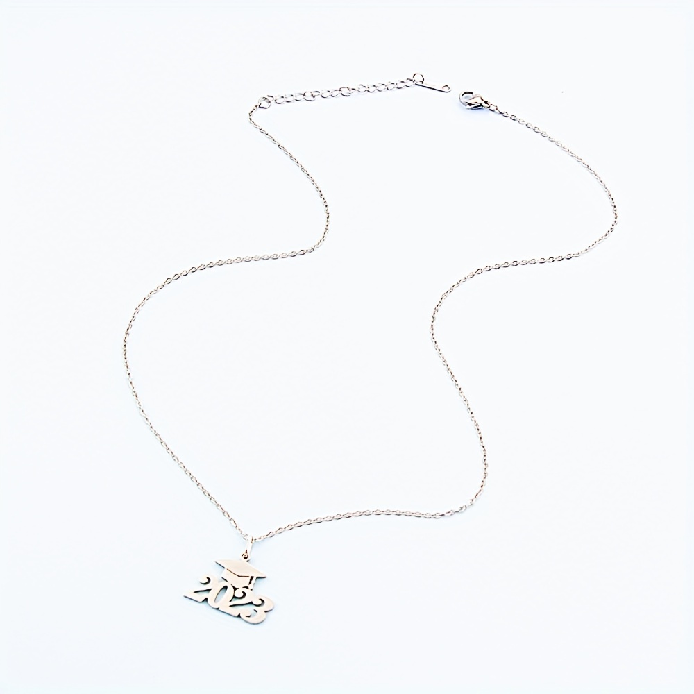 Bachelors Cap Pendant Necklace Stainless Steel Graduation Gift